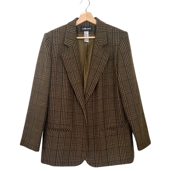 Vintage | Wool Blend Plaid Blazer - Picture 3 of 12